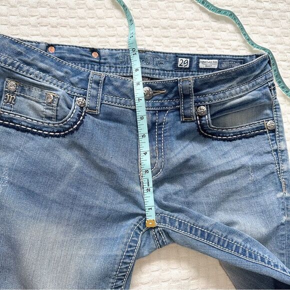 Miss Me Womens Size 29 Signature Rise Boot Cut Jeans Embellished Back Pockets - Picture 11 of 14